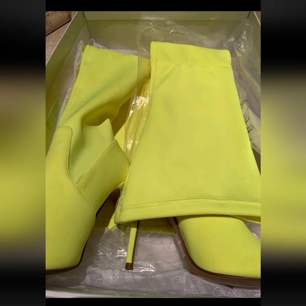 Steve Madden Bright Green Over the Knee Boots - Picture 6 of 10